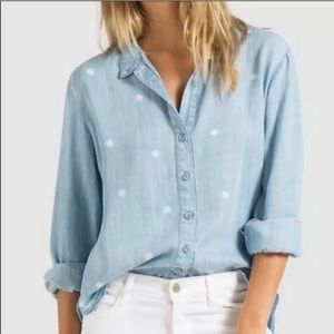 Anthropologie Cloth&Stone Chambray Polka Dot Shirt